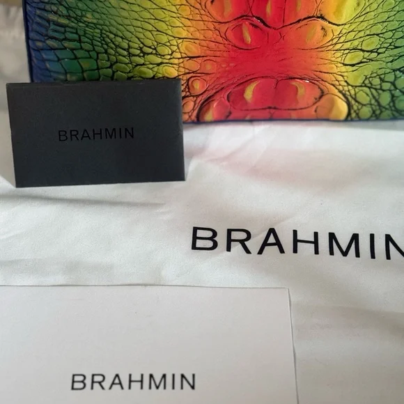 Brahmin Katie Popsicle Melbourne Croc-Embossed shoulder bag crossbody - Picture 4 of 14